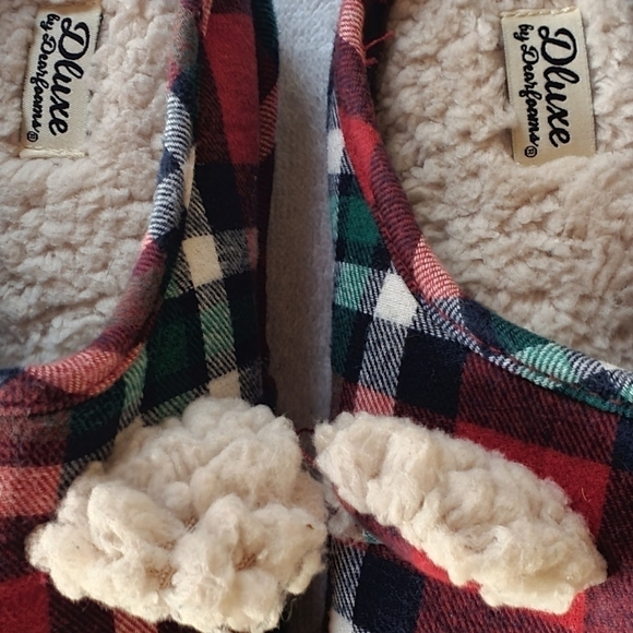 Dluxe by Dearfoams Sz 2-3 Unisex Kids Lil Bear Slippers - Picture 3 of 8